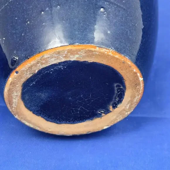 Vintage Blue Pottery Sample Jug with Handle 6" Tall - Picture 4 of 4